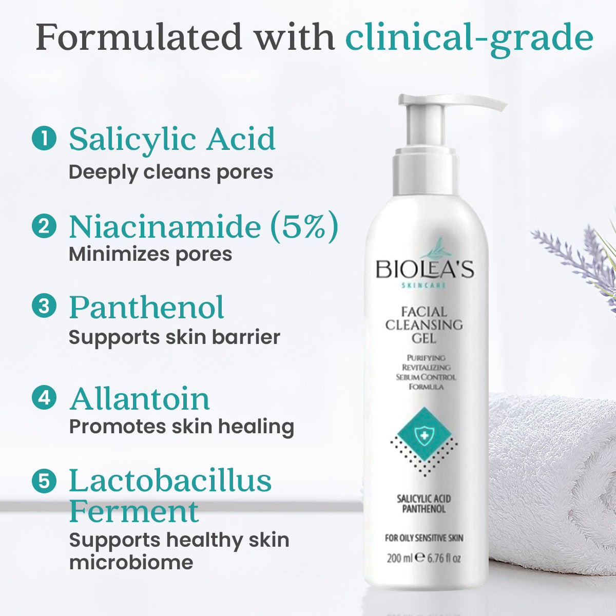 Очищающий гель для лица Biolea